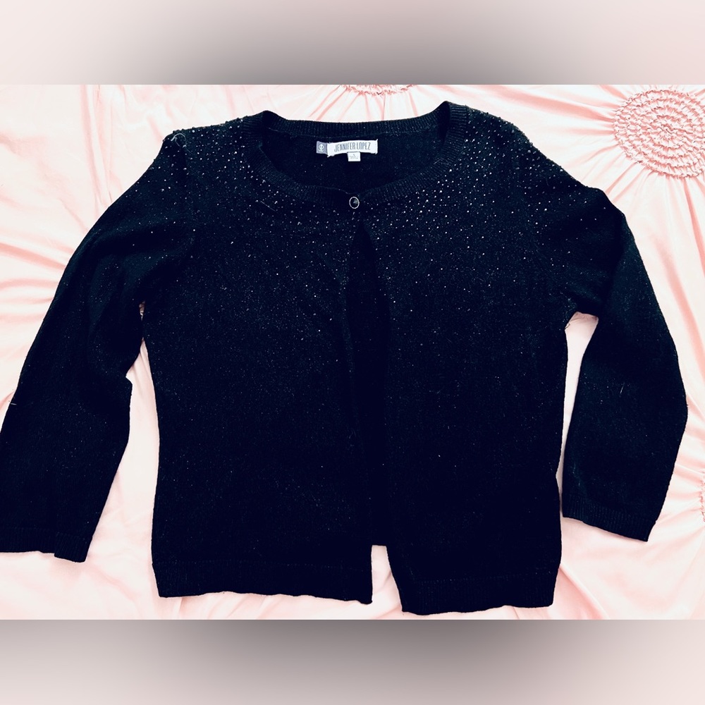 Jennifer Lopez rhinestone cardigan